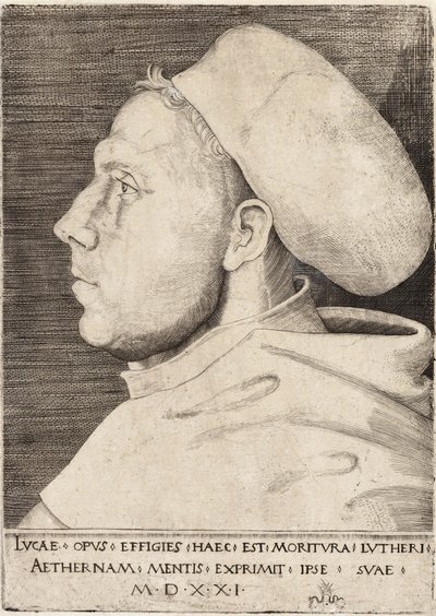Martin Luther als Augustinermönch von Lucas Cranach dem Älteren 1521 von Lucas the Elder Cranach