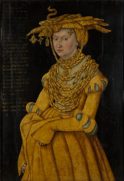 Porträt von Katharina von Mecklenburg, Herzogin von Sachsen (1487-1561) von Lucas the Elder Cranach