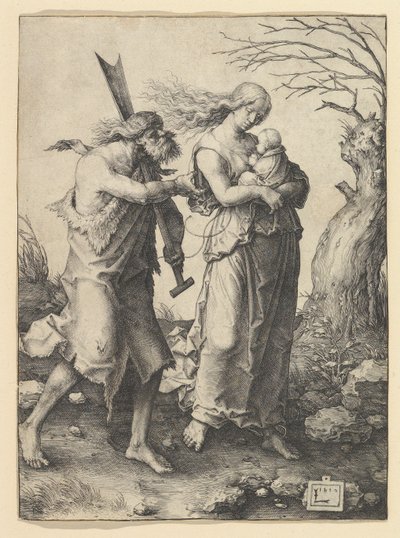 Adam und Eva nach der Vertreibung von Lucas van Leyden