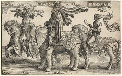 Hektor von Troja, Alexander von Makedonien, Julius Caesar, aus Die Neun Helden von Lucas van Leyden