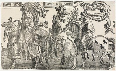 Die neun Helden: Josua, David, Judas Makkabäus, 1515-1517 von Lucas van Leyden