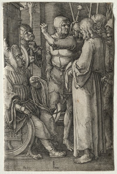 Die Passion: Christus vor dem Hohenpriester von Lucas van Leyden