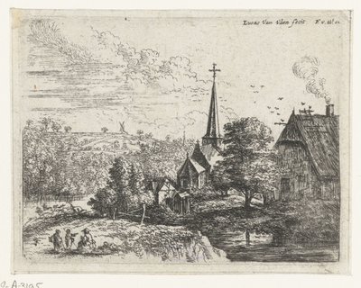 Dorf an einem Fluss von Lucas van Uden