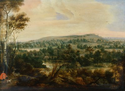 Waldlandschaft mit Sankt Hubertus von Lucas van Uden