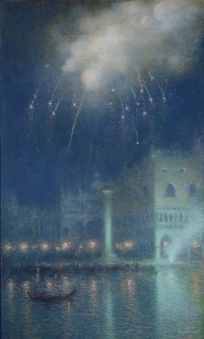 Feuerwerk über Venedig von Lucien Levy Dhurmer