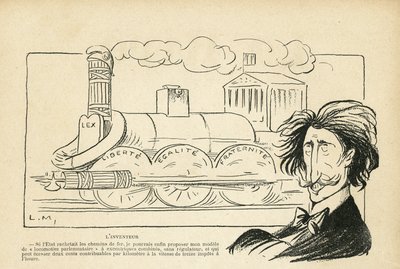 Illustration in Le Rire, 04/07/08 - Der Erfinder (Gravur) von Lucien Metivet