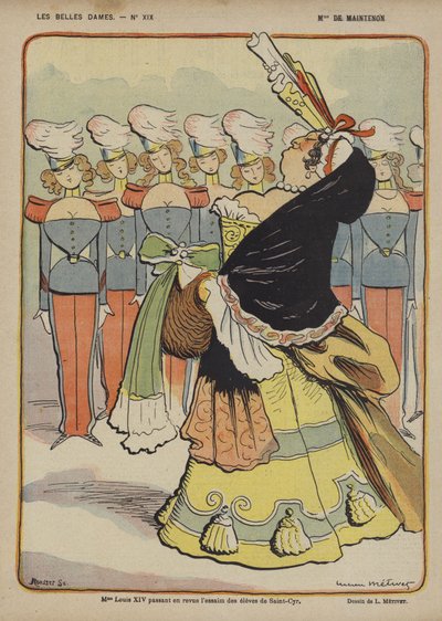 Madame De Maintenon, Illustration für Le Rire von Lucien Metivet