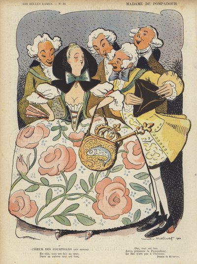 Madame De Pompadour, Illustration für Le Rire von Lucien Metivet