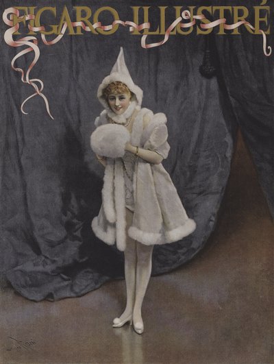 Die Tochter des Weihnachtsmanns. Titelbild von Le Figaro Illustre, Dezember 1894 von Lucius Rossi