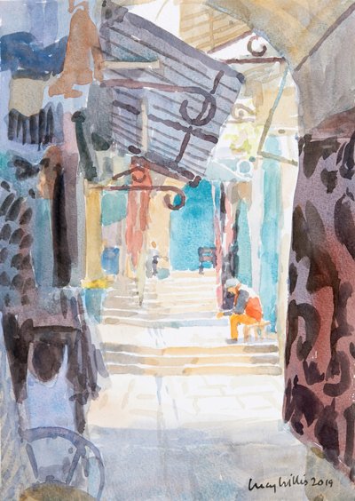 Markttreppen, Alt-Jerusalem, 2019 von Lucy Willis