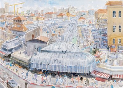 Blick vom Balkon, Mahane Yehuda, Jerusalem von Lucy Willis