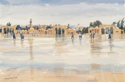 Wind und Regen auf dem Tempelberg, Jerusalem von Lucy Willis