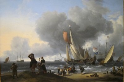 Niederländer besteigen eine Yacht von Ludolf Bakhuizen