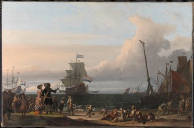 Niederländische Schiffe auf der Reede von Texel; in der Mitte die 