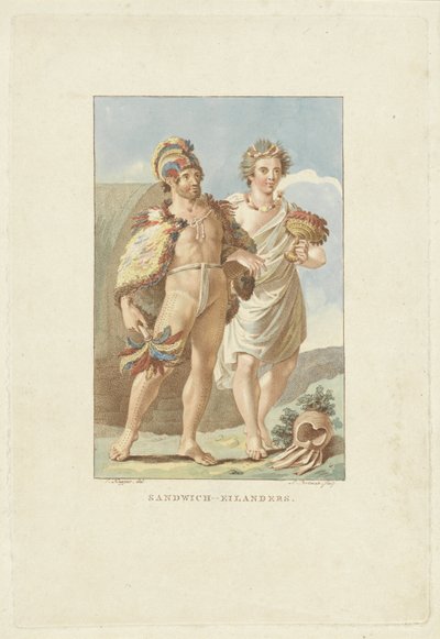 Bewohner der Sandwichinseln (Hawaii) von Ludwig Gottlieb Portman