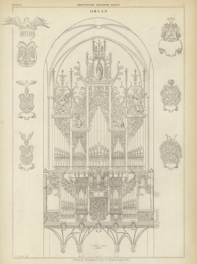 Orgel der Kirche St. Marien, Lübeck, Deutschland von Ludwig Gruner