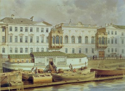Naryshkin-Palast am Fluss Fontanka, Mitte des 19. Jahrhunderts von Ludwig Premazzi