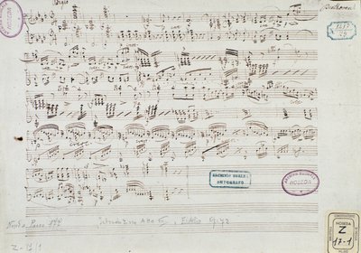 Seite der Partitur von "Fidelio": Beginn des dritten Akts von Ludwig van Beethoven