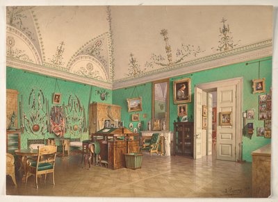 Innenraum des Arbeitszimmers des Großherzogs Michail Nikolajewitsch in Sankt Petersburg von Luigi Premazzi