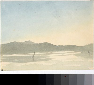 Ansicht eines Sees bei Sonnenaufgang von Luigi Garibbo