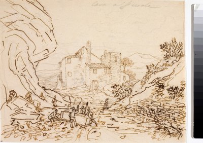 Arbeiter in einem Steinbruch in Fiesole, nahe Florenz von Luigi Garibbo