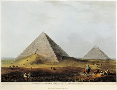 Arabische Behausung auf antiken Ruinen entlang des Menuf-Kanals in Ägypten, aus Views in Egypt von Luigi Mayer