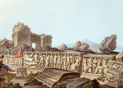 Die Ruinen von Ephesus in der Türkei, Illustration von Luigi Mayer von Luigi Mayer