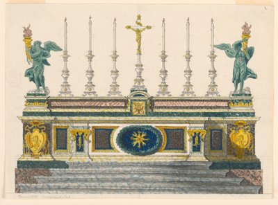 Altar aus buntem Marmor, ca. 1820 von Luigi Righetti