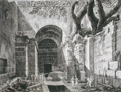 Römische Überreste in Castel Gandolfo, Lago Albano, aus 