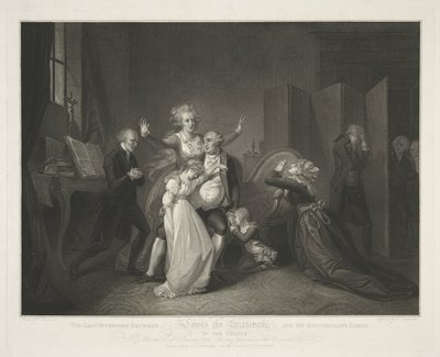 Letztes Beisammensein von Ludwig XVI. und seiner Familie von Luigi Schiavonetti