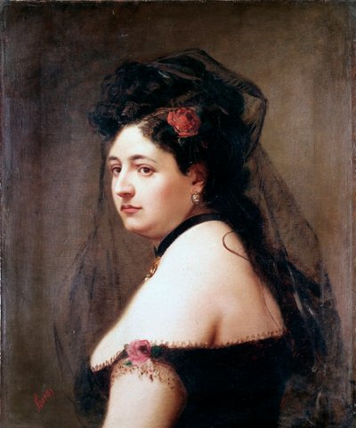 Porträt von Elisabetta Galletti Gianoli, italienische Sängerin (Gemälde) von Luigi Sorio