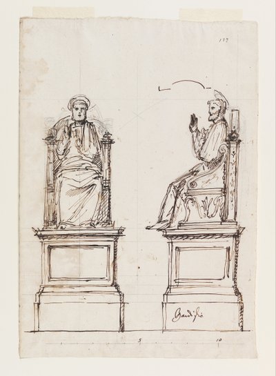 Entwurf für einen Marmorthron für die Statue des Heiligen Petrus, Petersdom, Rom von Luigi Vanvitelli