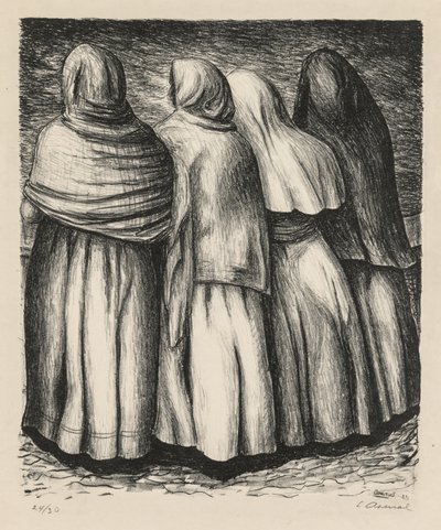 Frauen im Profil Mujeres de perfil, 1945 von Luis Arenal