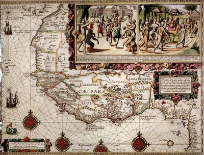 Geografische Karte von Guinea, erstellt von Kartograf Luis Teixera (um 1586) von Luis Teixeira