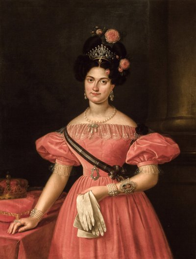 Neoklassizismus: Porträt von Maria Christina der beiden Sizilien (1806-1878) von Luis de la Cruz y Rios