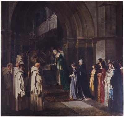 Königin Isabella die Katholische in der Kartause von Miraflores von Luis Alvarez Catalá