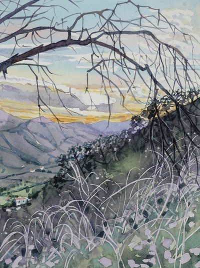 Sonnenuntergang Bergtal von Luisa Millicent