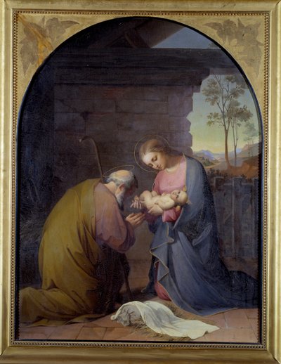 Anbetung Jesu (Jesus und Maria beten Jesus an) von Luisa Mussini Piaggio