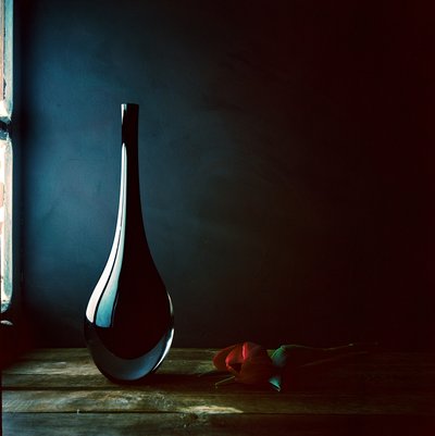 Elegante Vase Rote Rose von Luiz Laercio