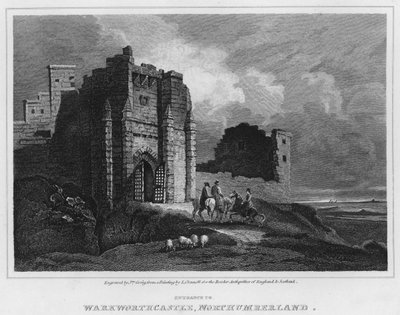 Eingang zum Warkworth Castle, Northumberland (Gravur) von Luke (after) Clennell