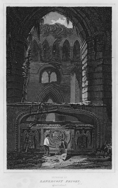 Innenraum der Lanercost Priory, Cumberland (Gravur) von Luke (after) Clennell