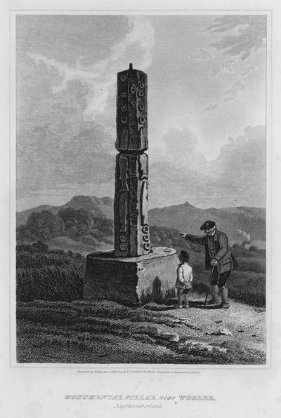Monumentalsäule, nahe Wooler, Northumberland (Gravur) von Luke (after) Clennell