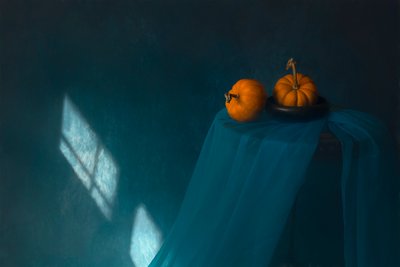 Herbstkürbisse im Fensterlicht von Lydia Jacobs