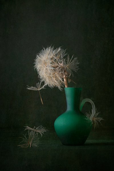 Löwenzahnsamen Grüner Vase von Lydia Jacobs