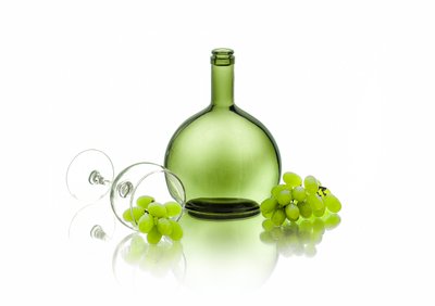 Grüne Flasche Weintrauben von Lydia Jacobs