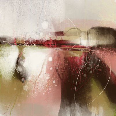 Rote abstrakte Landschaft von MANSI SAXENA