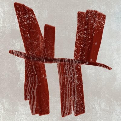 Schneebedeckte rote Abstraktion von MANSI SAXENA
