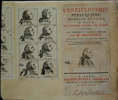 Enzyklopädie der Perückenmacher, veröffentlicht in Paris von M. Beaumont