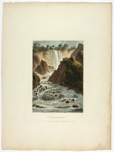 Wasserfall von Terni, Tafel vierzehn aus den Ruinen von Rom von M. Dubourg
