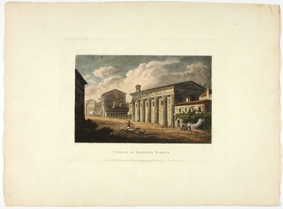 Tempel der Fortuna Virilis, Platte vierunddreißig aus den Ruinen von Rom von M. Dubourg